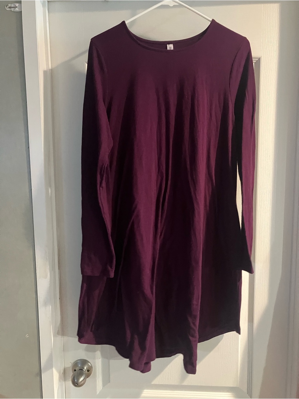Women's Long Sleeve Swing Dress in Deep Plum size Medium